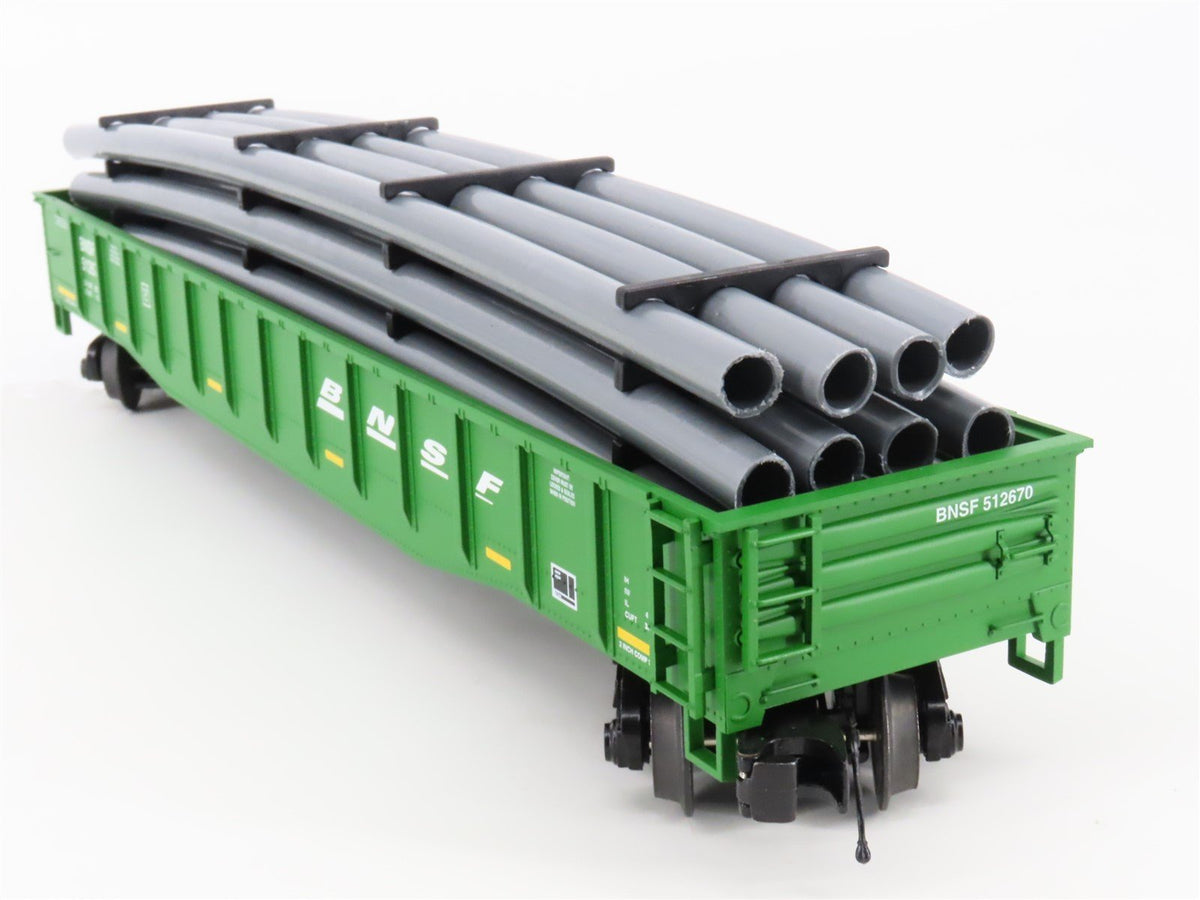 O Gauge 3-Rail MTH 20-95265 BNSF Railway Gondola #512670 w/ Pipe Load
