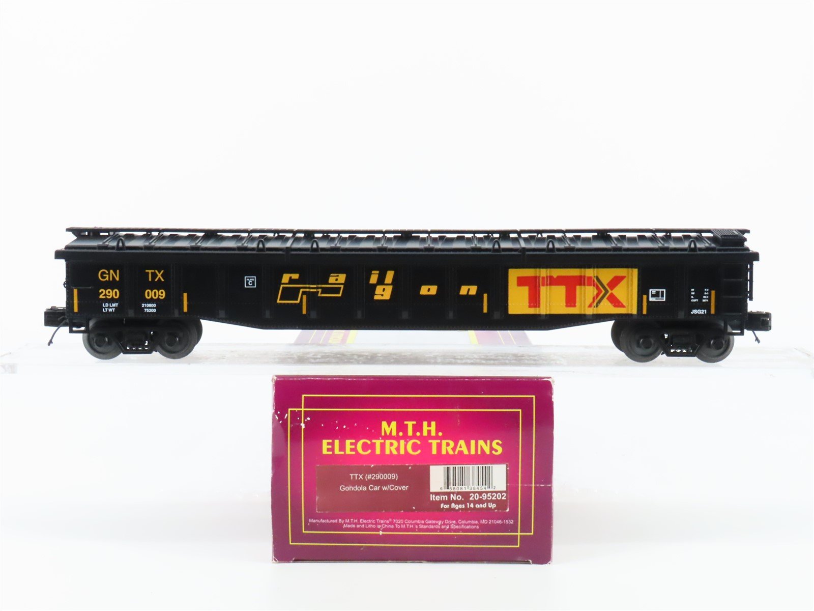 O Gauge 3-Rail MTH 20-95202 GNTX TTX Railgon Covered Gondola #290009