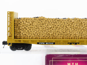 O Gauge 3-Rail MTH 20-98895 TTPX Trailer Train Bulkhead Flat Car #81732 w/ Logs