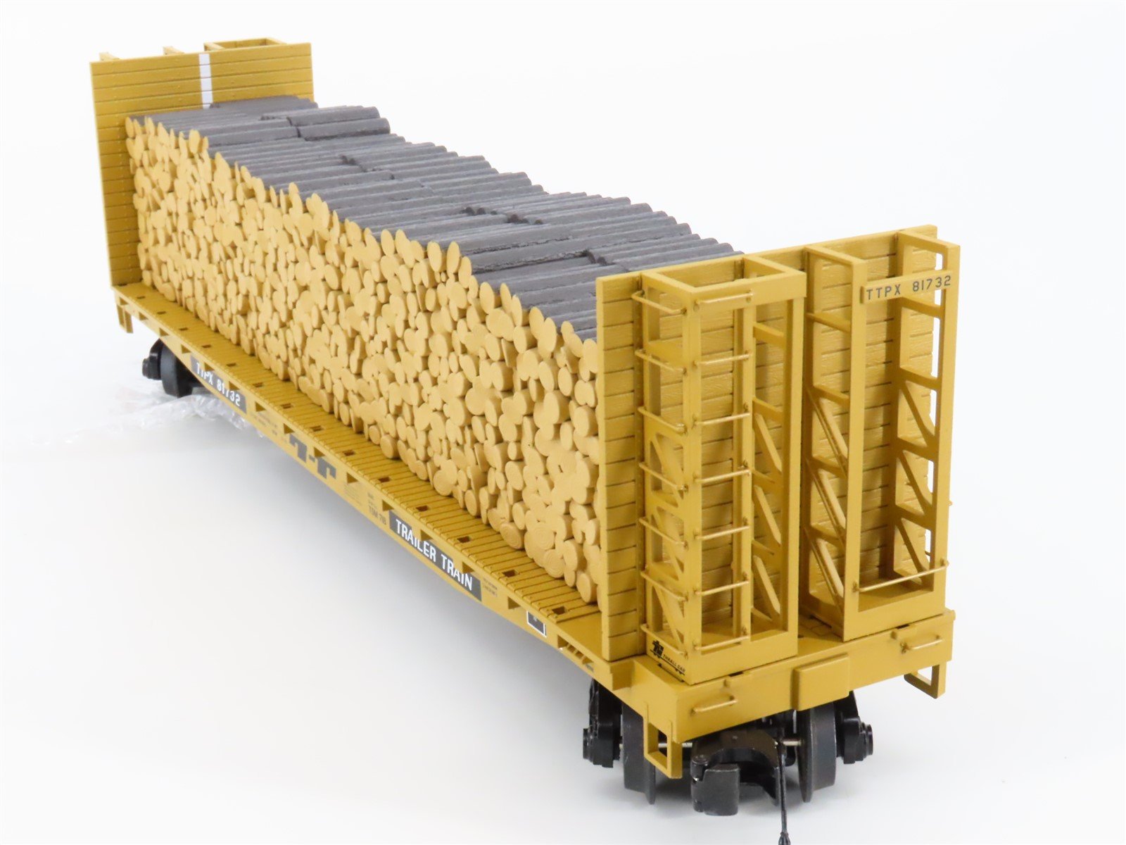 O Gauge 3-Rail MTH 20-98895 TTPX Trailer Train Bulkhead Flat Car #81732 w/ Logs