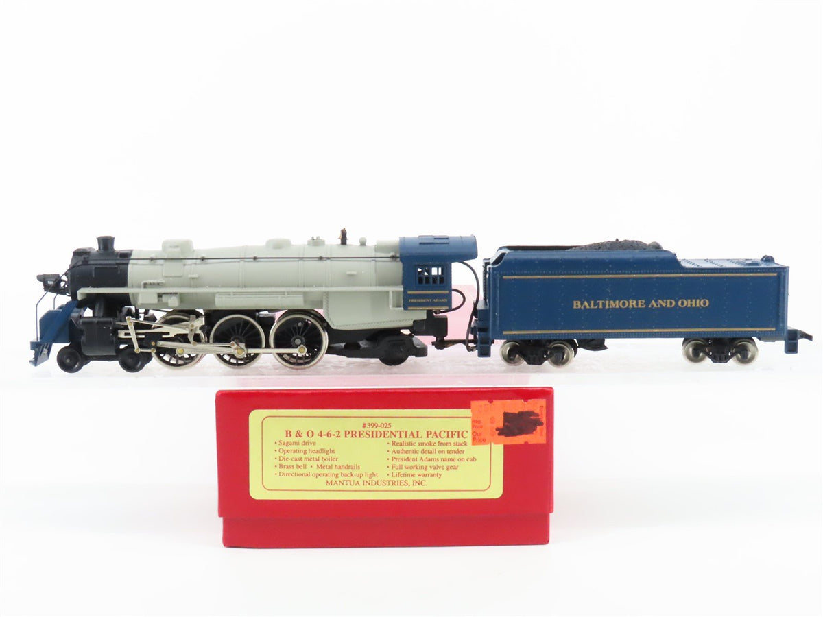 HO Scale Mantua 399-025 B&amp;O Baltimore &amp; Ohio 4-6-2 Steam Loco &quot;President Adams&quot;
