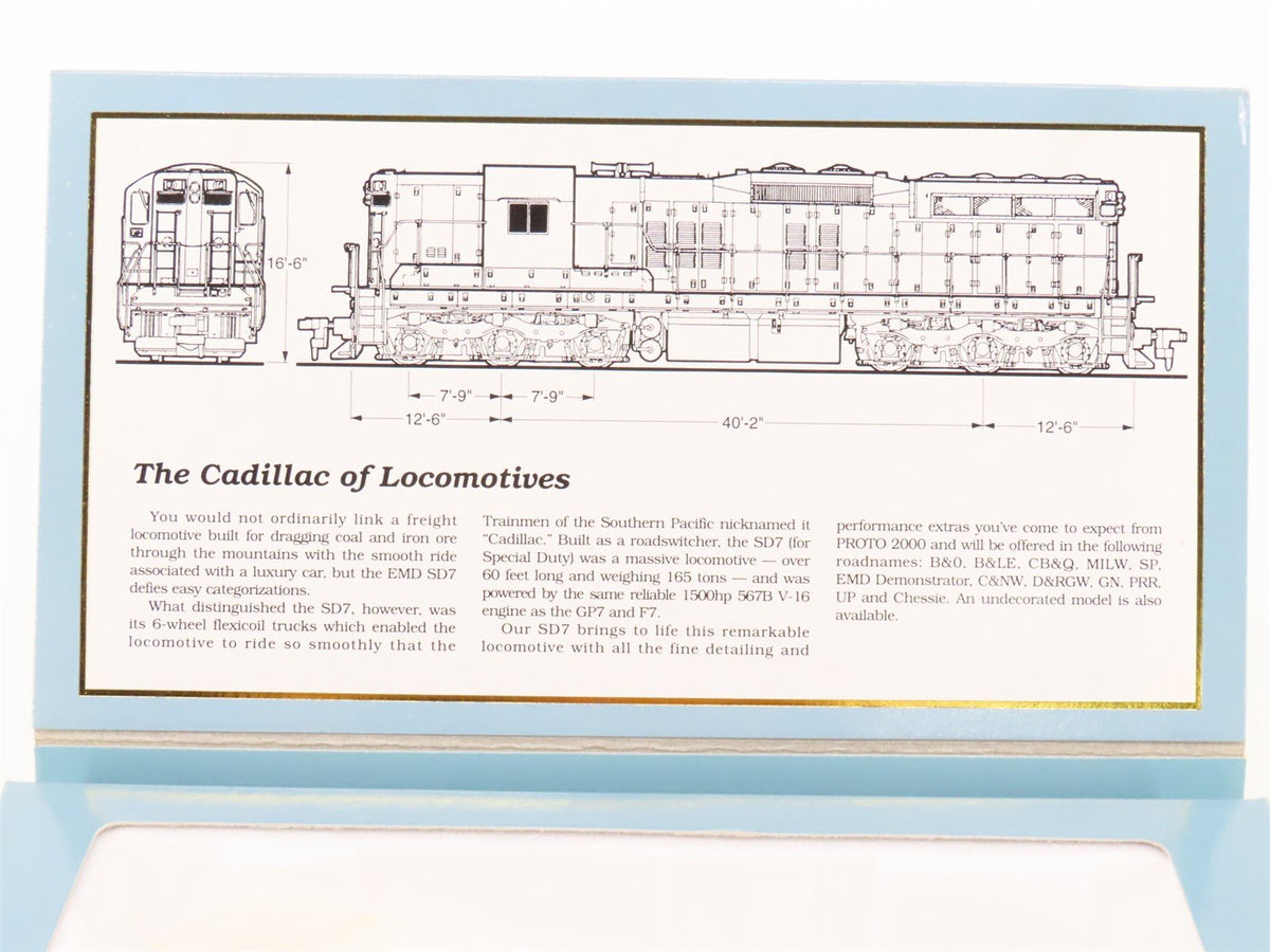 HO Scale Proto 2000 8220 B&amp;O Baltimore &amp; Ohio SD7 Diesel Locomotive #763