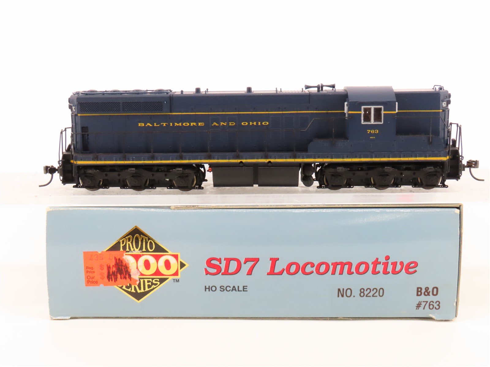 HO Scale Proto 2000 8220 B&O Baltimore & Ohio SD7 Diesel Locomotive #763