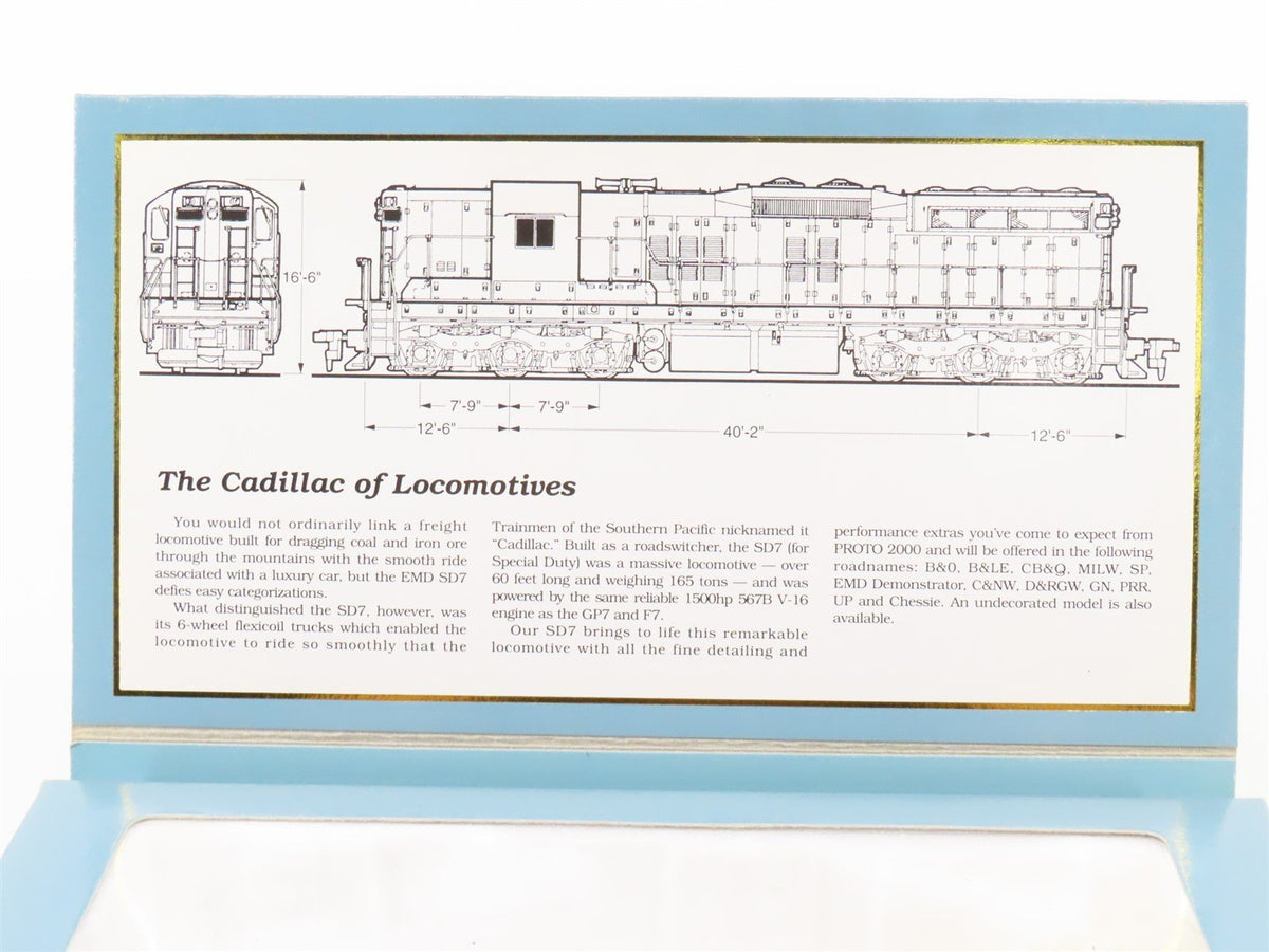 HO Scale Proto 2000 8220 B&amp;O Baltimore &amp; Ohio SD7 Diesel Locomotive #763