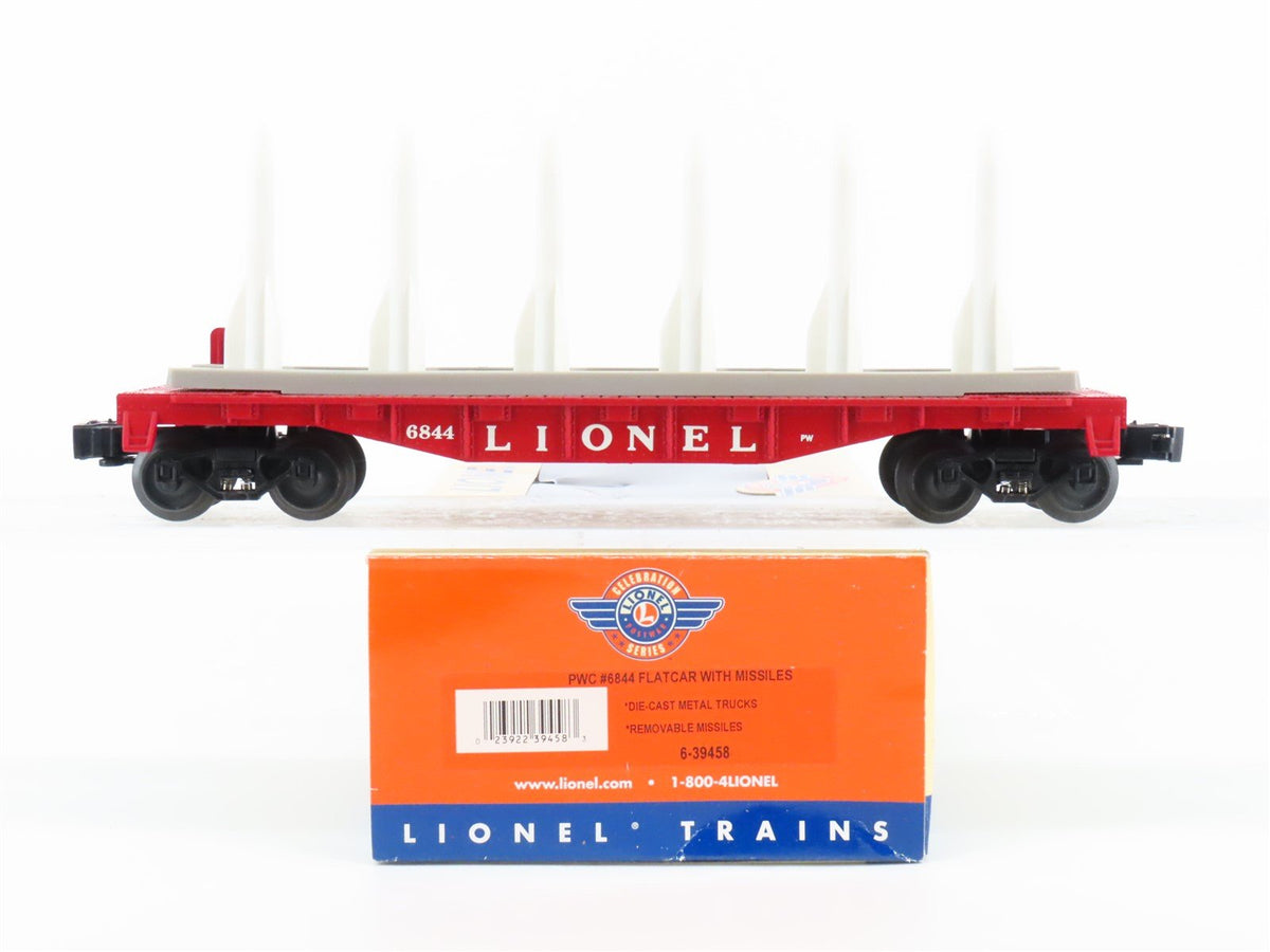 O Gauge 3-Rail Lionel 6-39458 Postwar Flat Car #6844 w/ Missiles