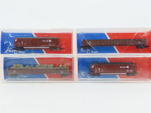 LOT of 4 N Scale E&C Shops CR Conrail & SP Southern Pacific Hoppers & Gondolas