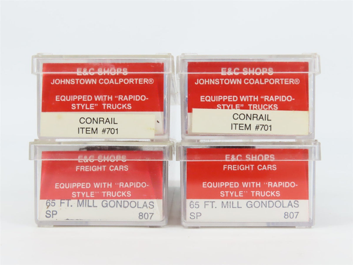 LOT of 4 N Scale E&amp;C Shops CR Conrail &amp; SP Southern Pacific Hoppers &amp; Gondolas