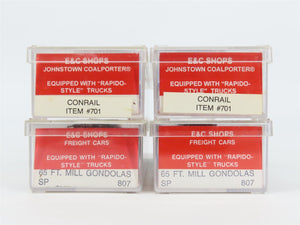 LOT of 4 N Scale E&C Shops CR Conrail & SP Southern Pacific Hoppers & Gondolas