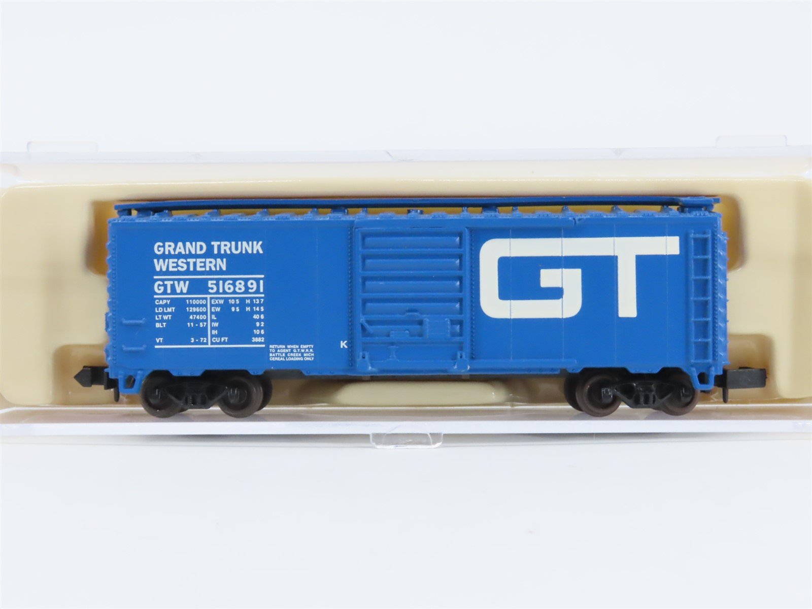 N Scale Atlas 34081 GTW Grand Trunk Western 40' Single Door Box Car #516891