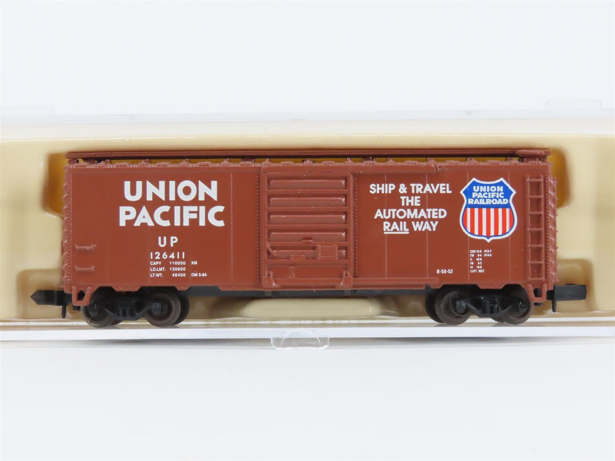 N Scale Atlas 34401 UP Union Pacific &quot;Automated Railway&quot; 40&#39; Box Car #126411