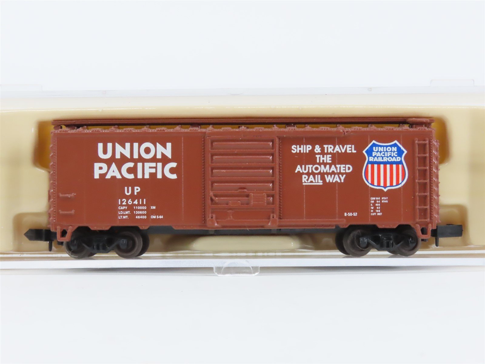 N Scale Atlas 34401 UP Union Pacific "Automated Railway" 40' Box Car #126411