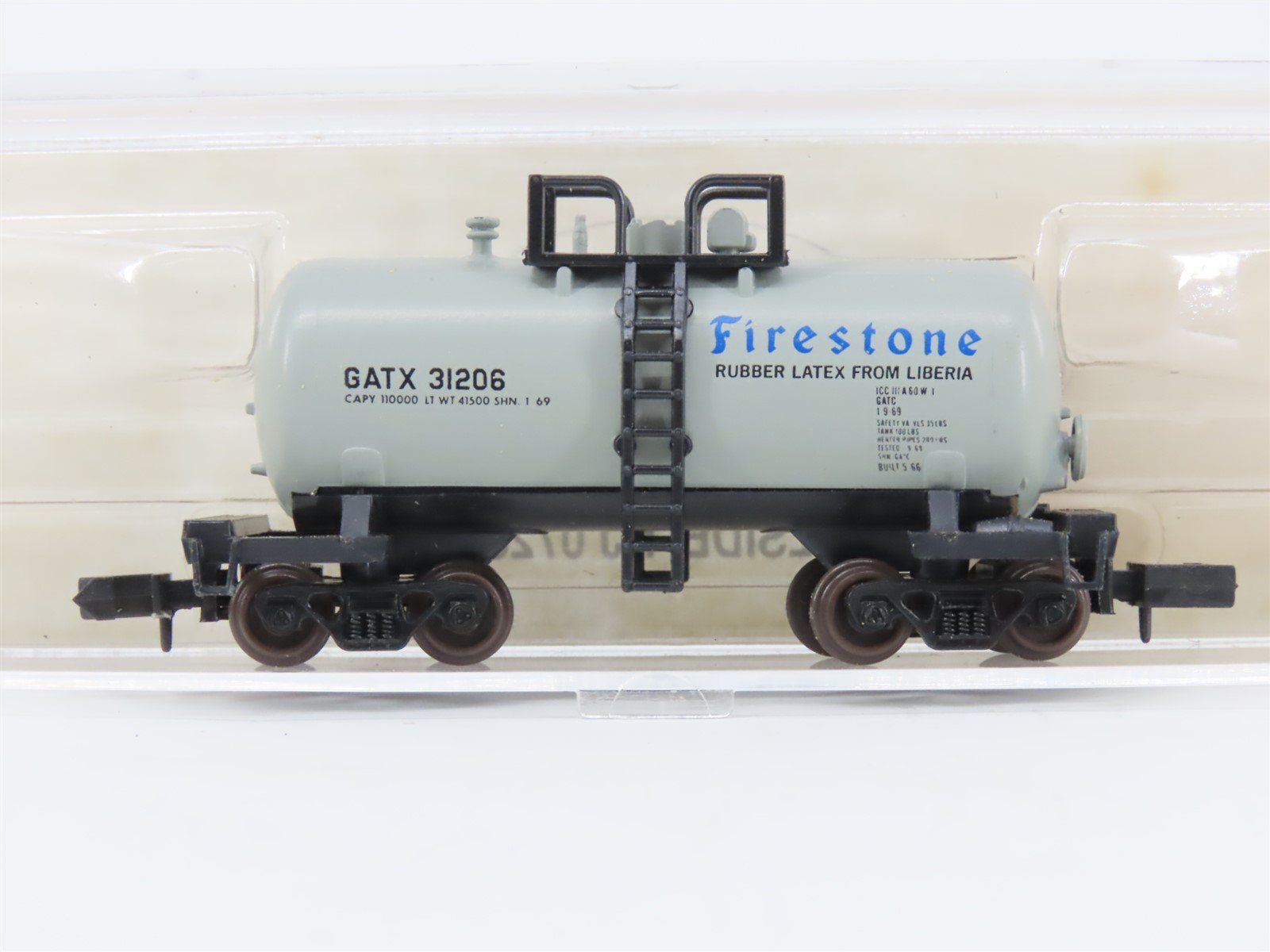 N Scale Atlas 3239 GATX Firestone "Beer Can" Tank Car #31206