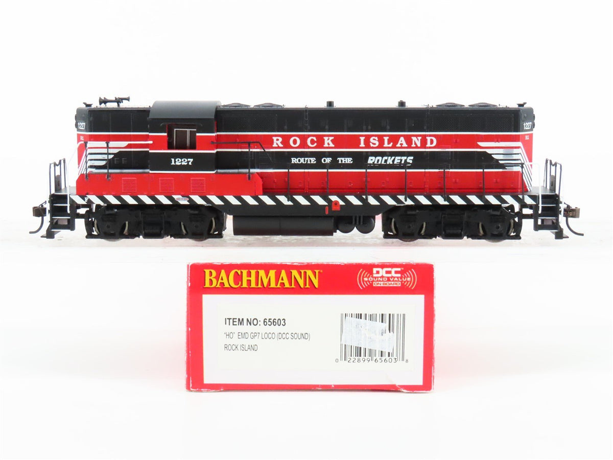 HO Bachmann 65603 RI Rock Island &quot;Rockets Route&quot; GP7 Diesel #1227 w/ DCC &amp; Sound