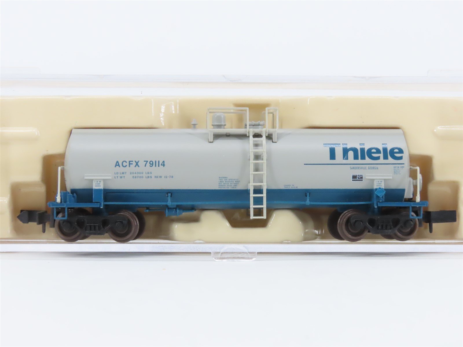 N Scale Atlas 34841 ACFX Thiele Kaolin Tank Car #79114