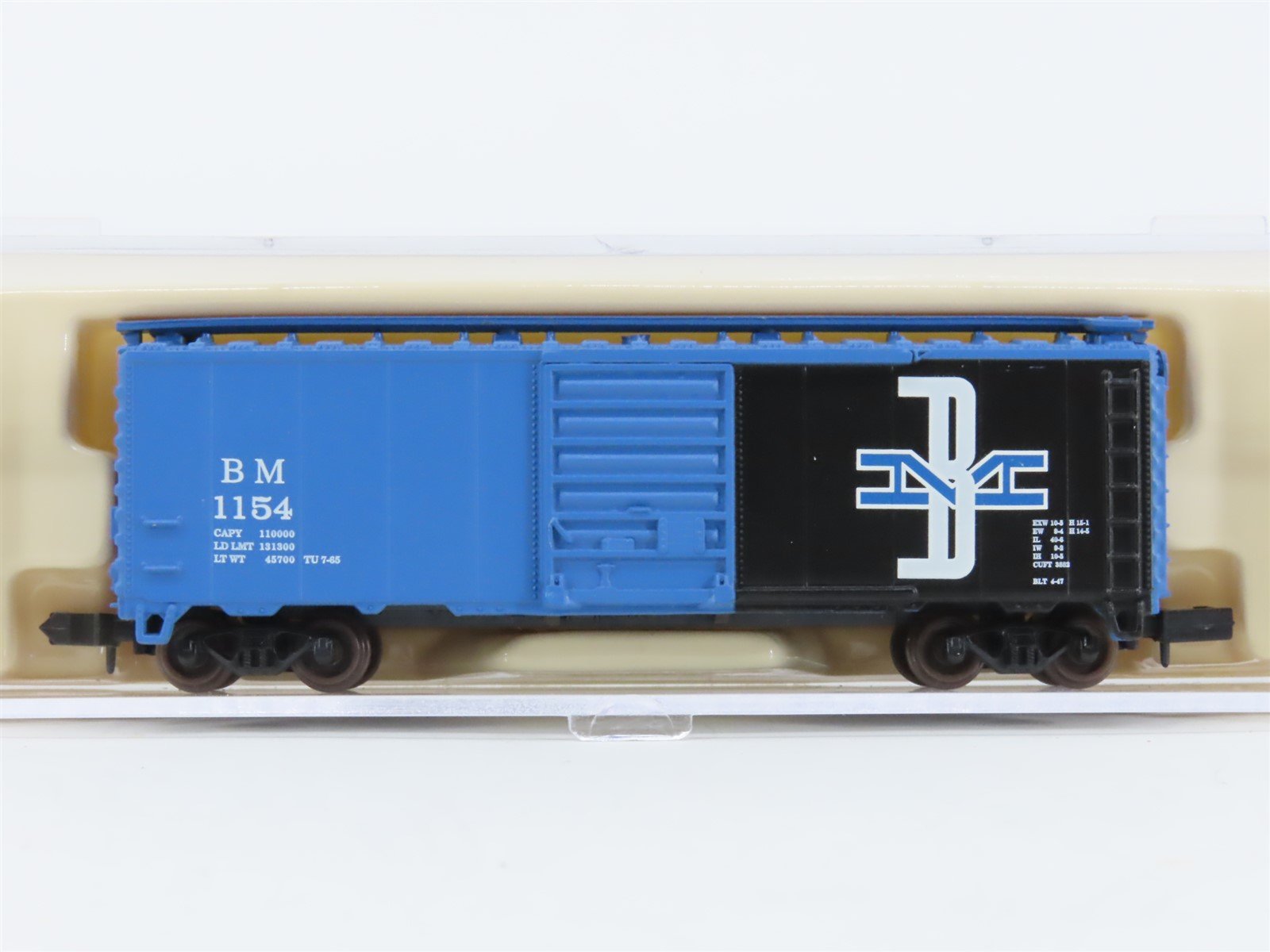 N Scale Atlas 34371 BM Boston & Maine 40' Single Door Box Car #1154