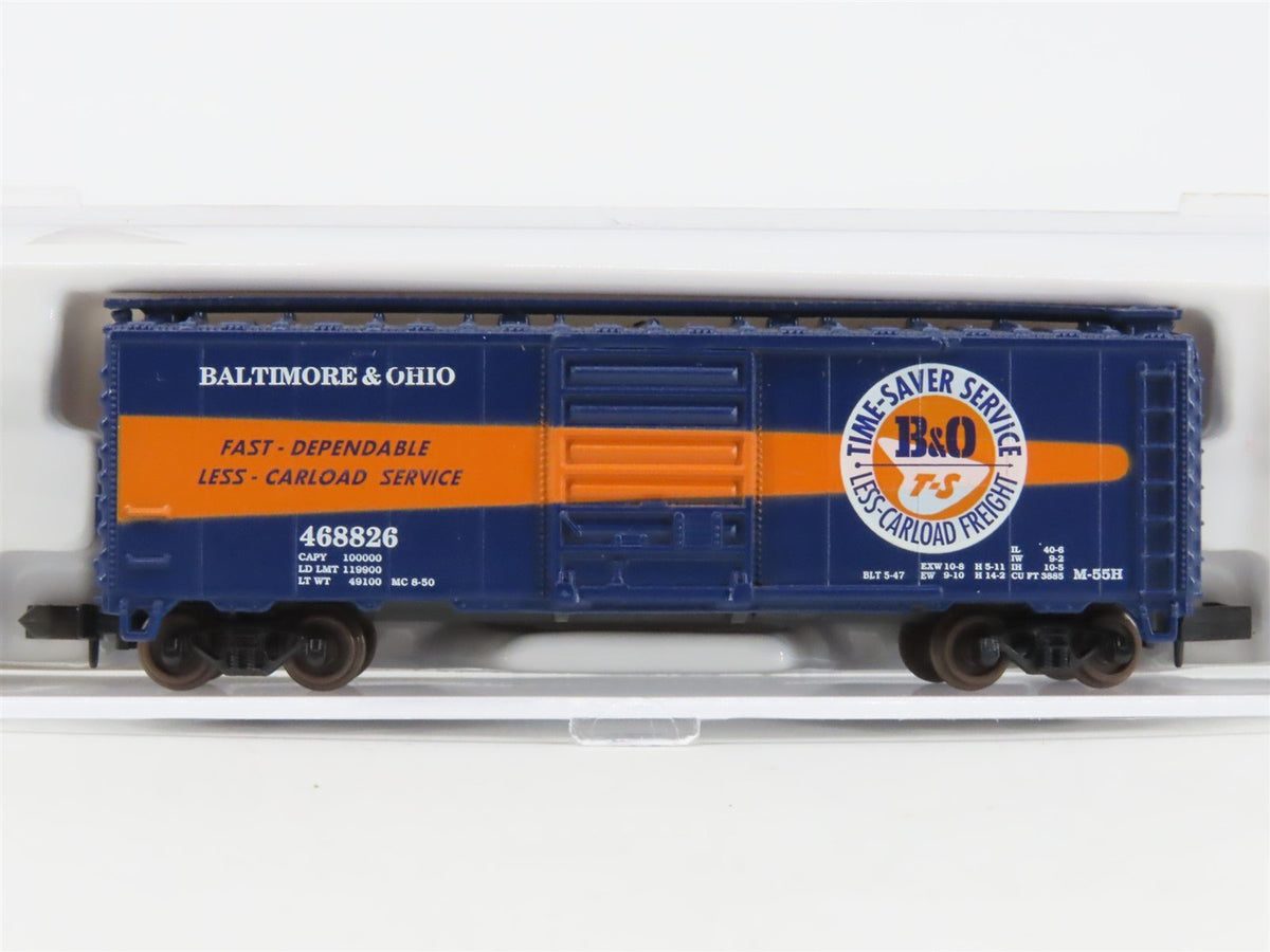 N Scale Atlas 34311 B&amp;O Baltimore &amp; Ohio &quot;Time Saver&quot; 40&#39; Box Car #468826
