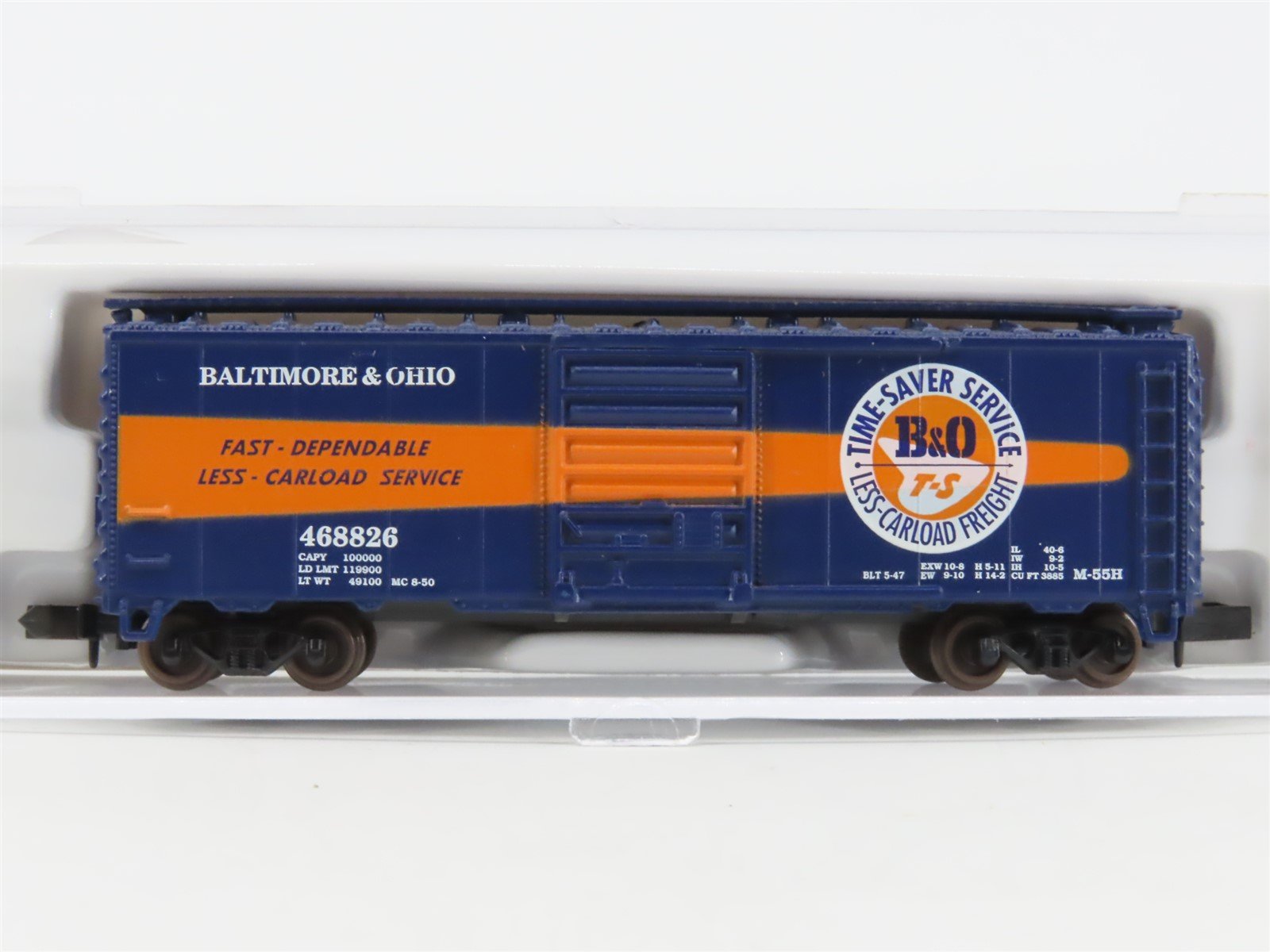 N Scale Atlas 34311 B&O Baltimore & Ohio "Time Saver" 40' Box Car #468826