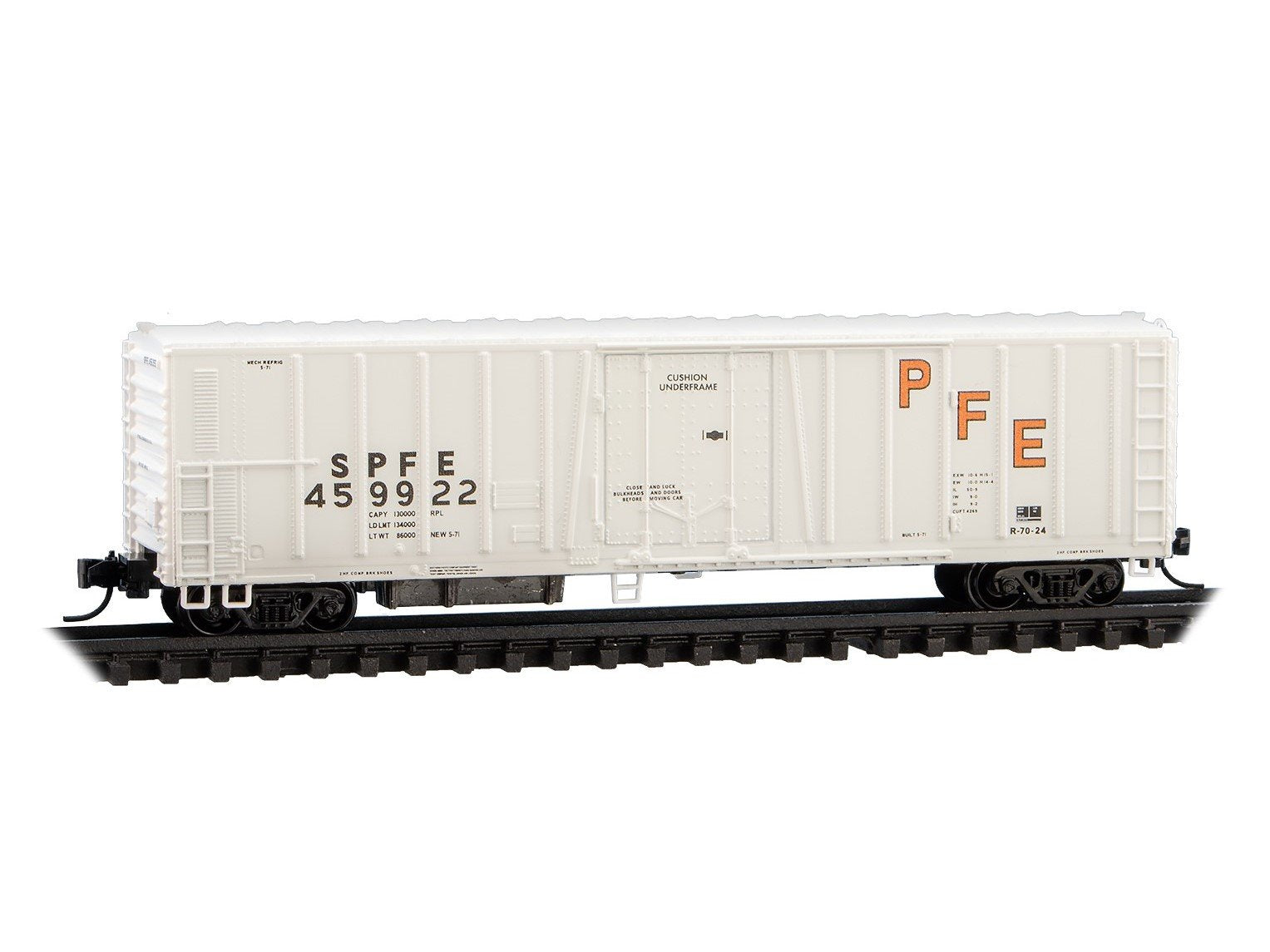 N Micro-Trains MTL 08100070 SPFE Pacific Fruit Express 51' Mech Reefer #456355