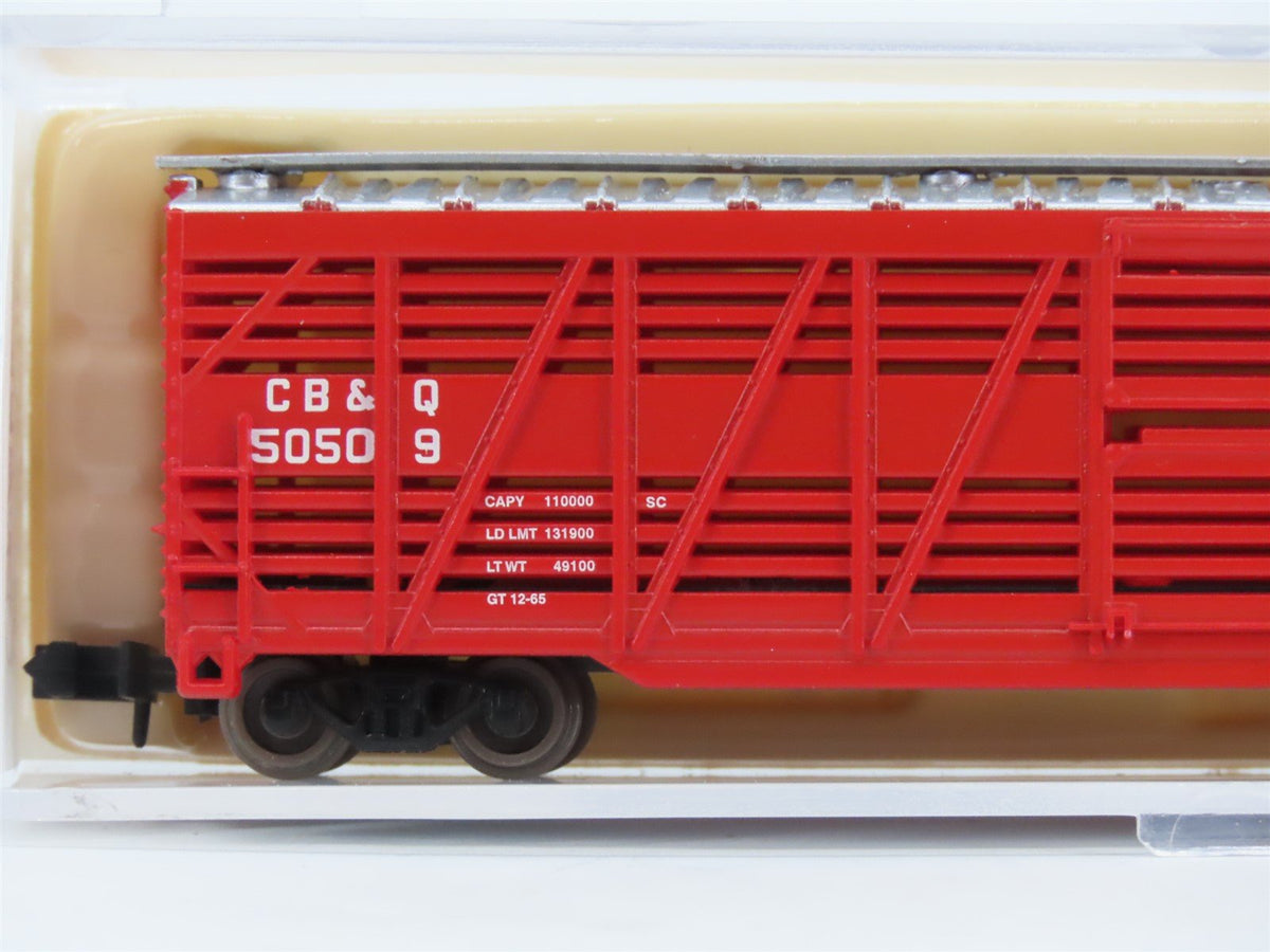 N Scale Atlas 35411 CB&amp;Q Burlington Route 50&#39; Stock Car #50509