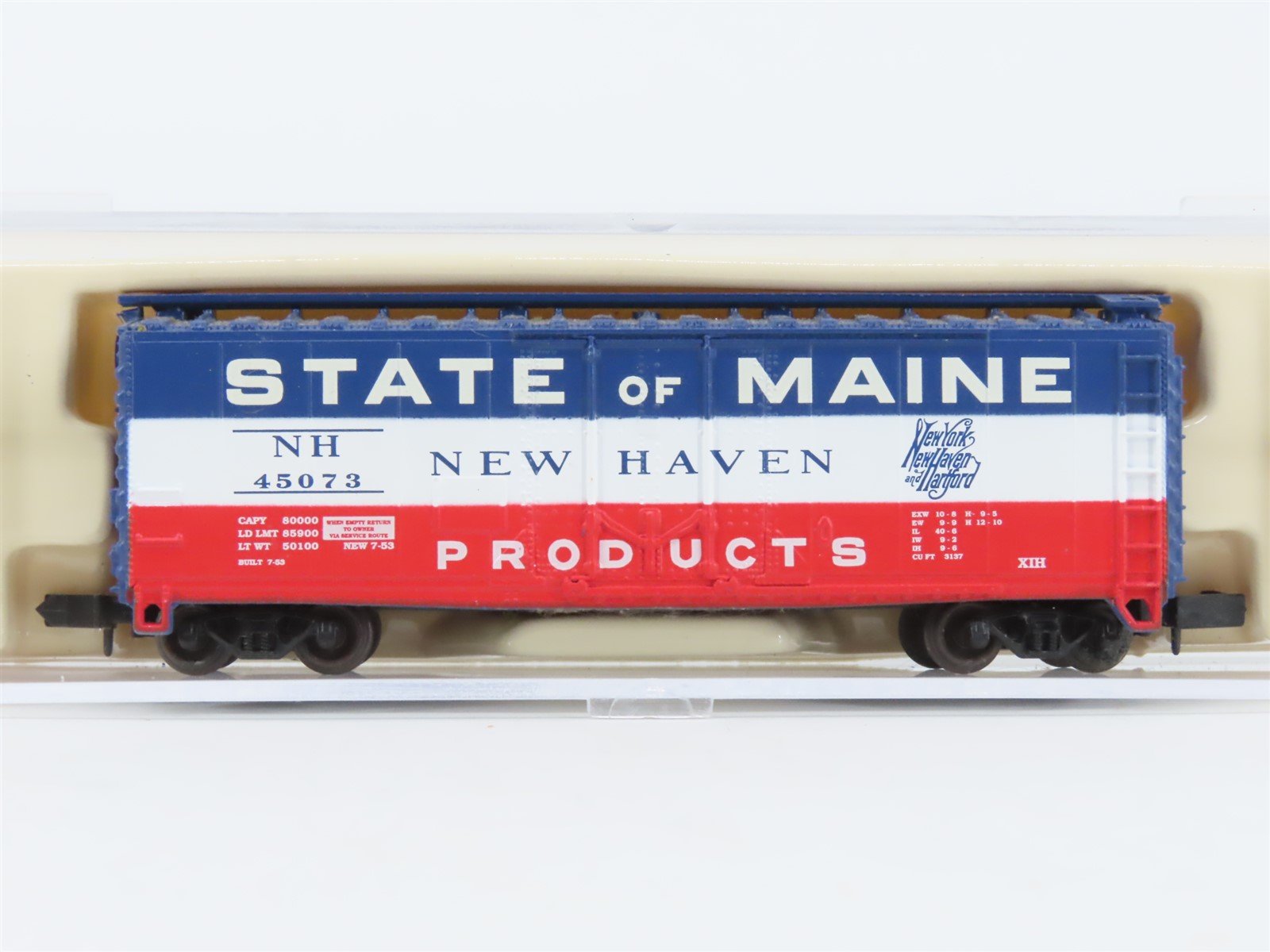N Scale Atlas 33301 NH State Of Maine 40' Plug Door Box Car #45073