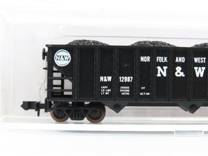 N Scale Atlas 3264 N&W Norfolk & Western 3-Bay Hopper #12987 w/ Coal Load