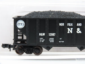 N Scale Atlas 3264 N&W Norfolk & Western 3-Bay Hopper #12987 w/ Coal Load