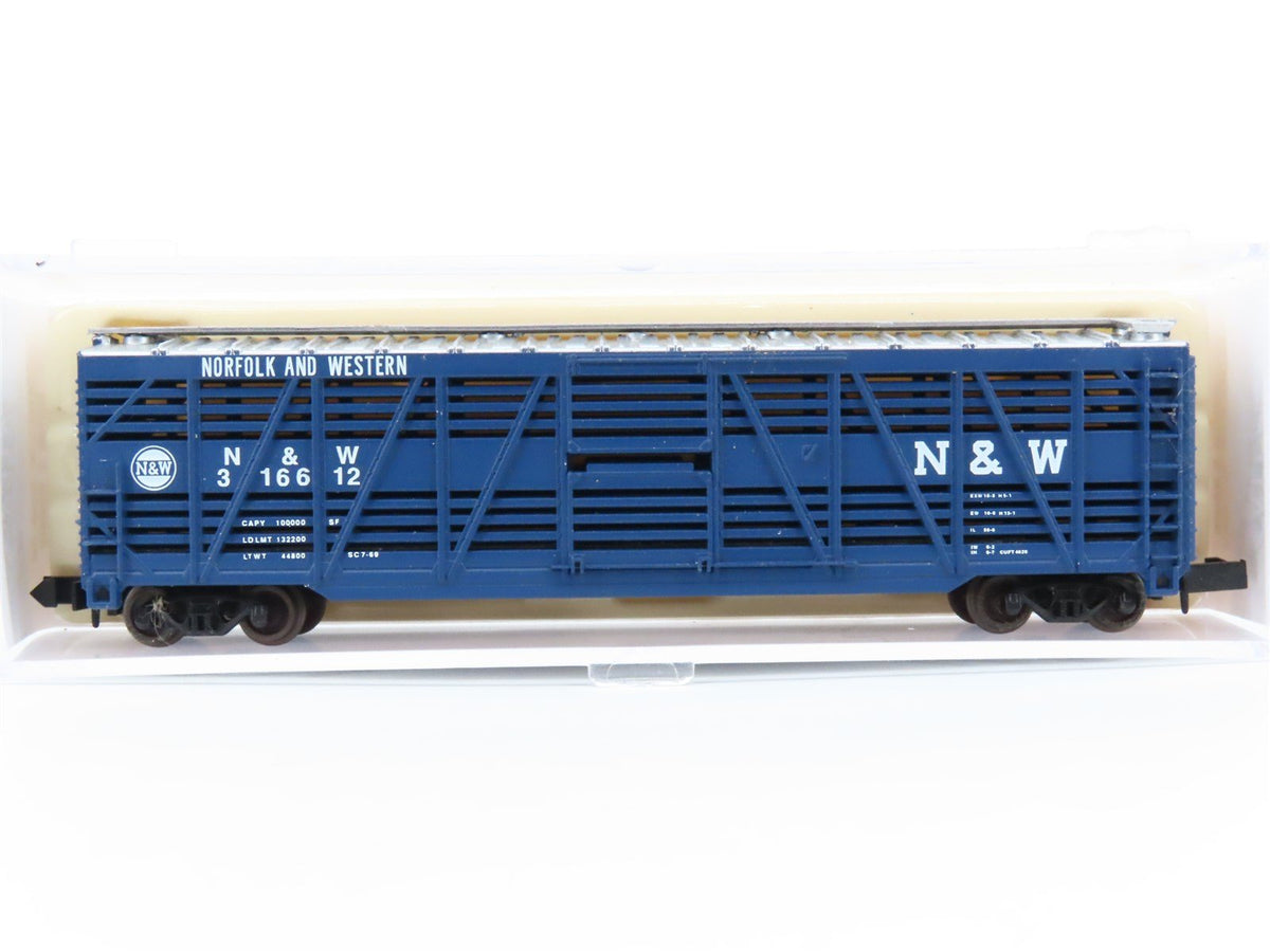 N Scale Atlas 35421 N&amp;W Norfolk &amp; Western 50&#39; Stock Car #316612