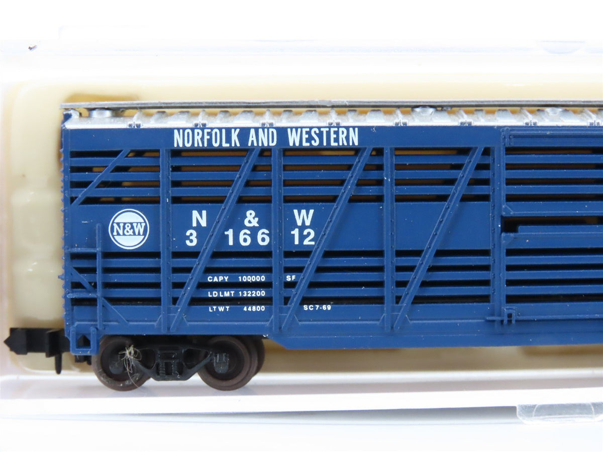 N Scale Atlas 35421 N&amp;W Norfolk &amp; Western 50&#39; Stock Car #316612