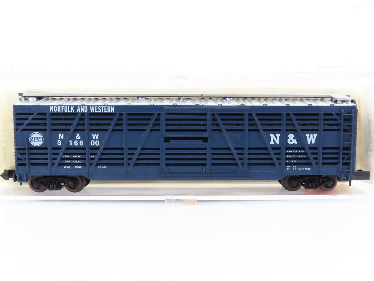 N Scale Atlas 3542 N&amp;W Norfolk &amp; Western 50&#39; Stock Car #316600