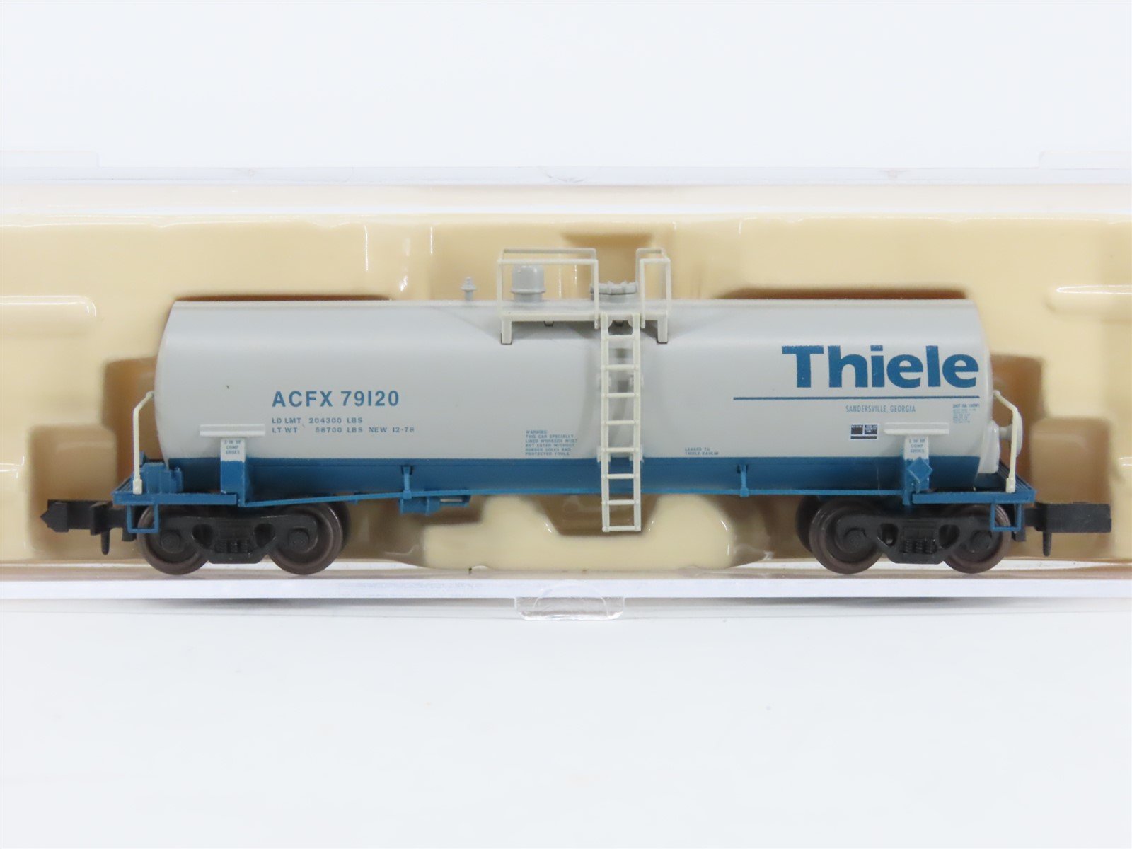N Scale Atlas 34843 ACFX Thiele Kaolin Tank Car #79120