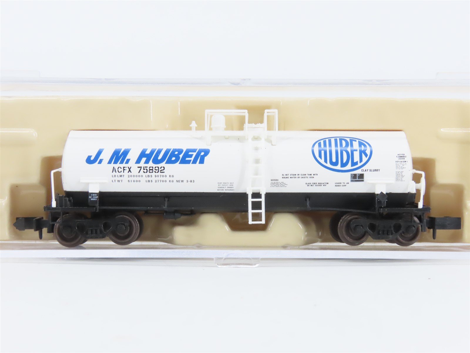 N Scale Atlas 34823 ACFX J.M. Huber Kaolin Tank Car #75892