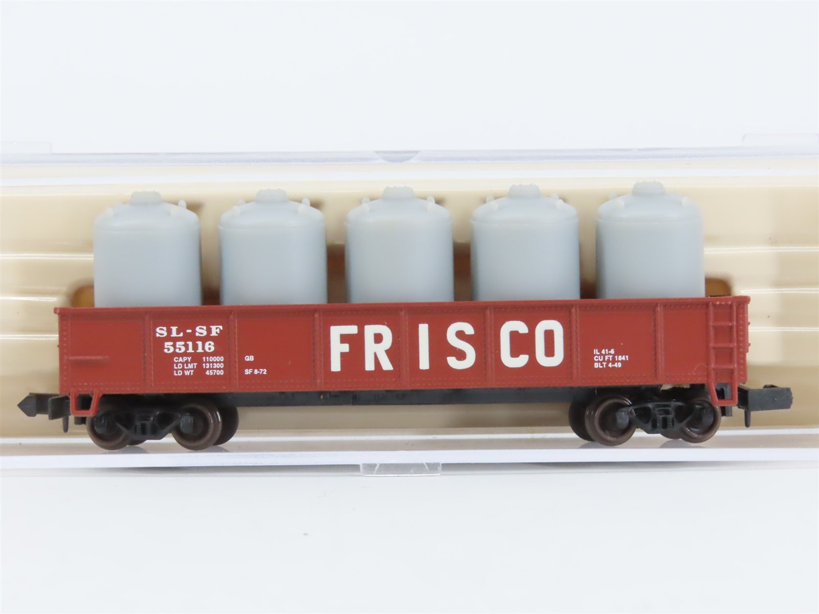 N Scale Atlas 35111 SL-SF Frisco 42' Gondola #55116 w/ Cannister Load