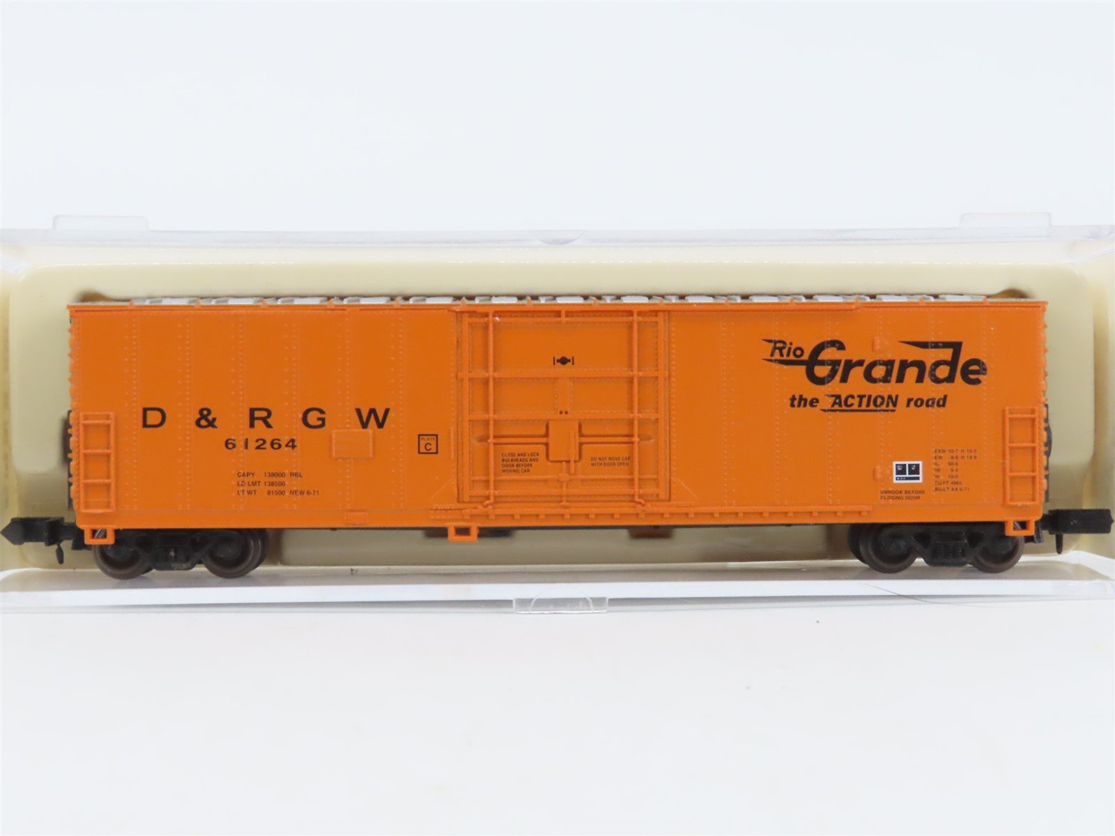 N Scale Atlas 33632 D&RGW Rio Grande 50' FGE Plug Door Box Car #61264