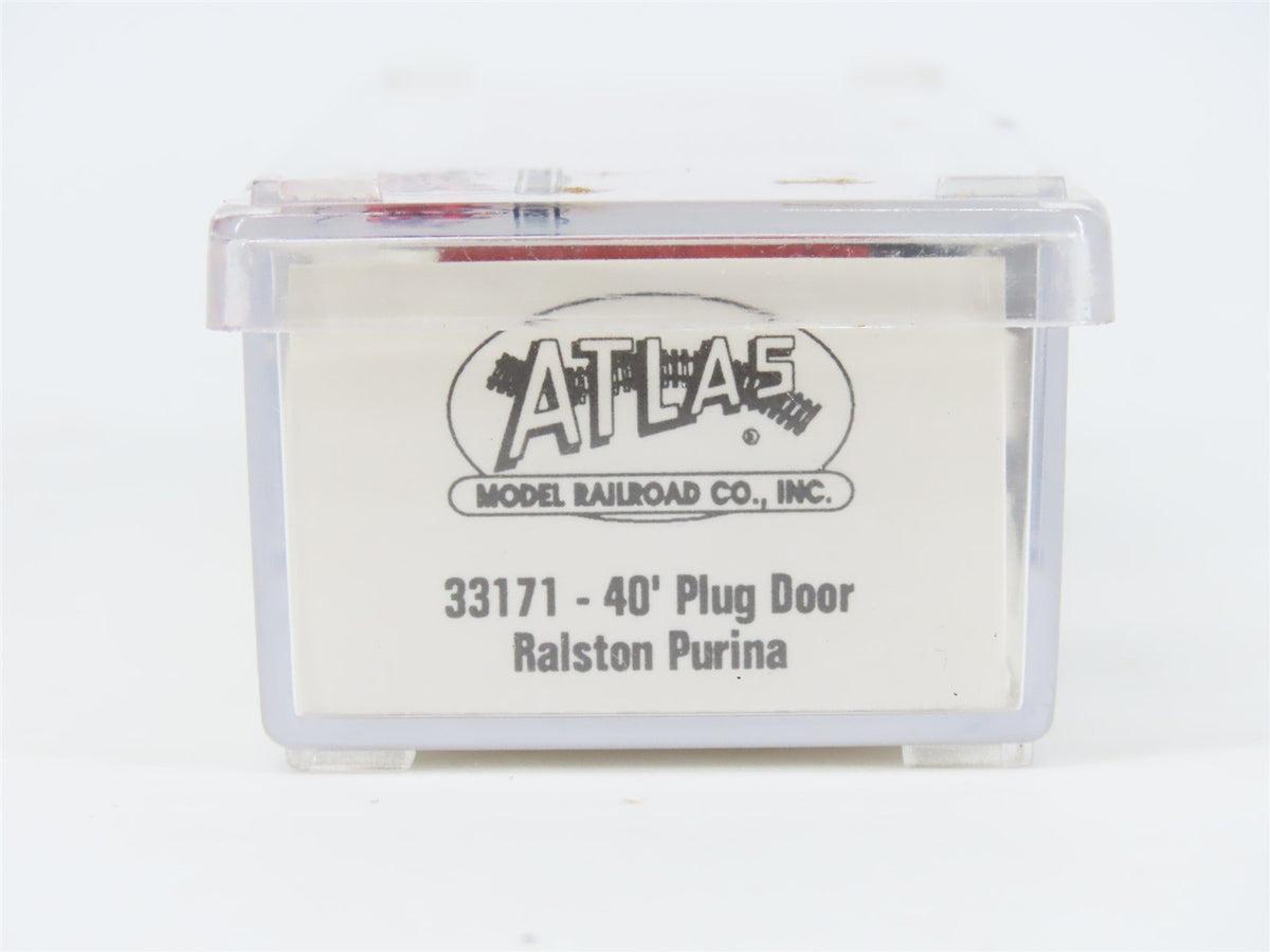 N Scale Atlas 33171 RPCX Ralston Purina Company 40&#39; Plug Door Box Car #406