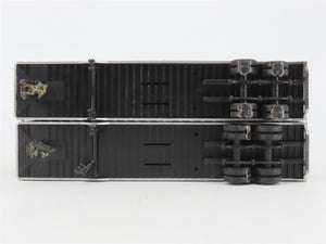 LOT of 3 HO Scale Unlettered & SP Southern Pacific Flat Cars w/ 2 ATSF Trailers