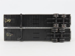LOT of 3 HO Scale Unlettered & SP Southern Pacific Flat Cars w/ 2 ATSF Trailers