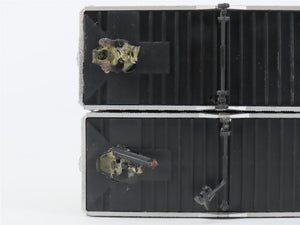 LOT of 3 HO Scale Unlettered & SP Southern Pacific Flat Cars w/ 2 ATSF Trailers