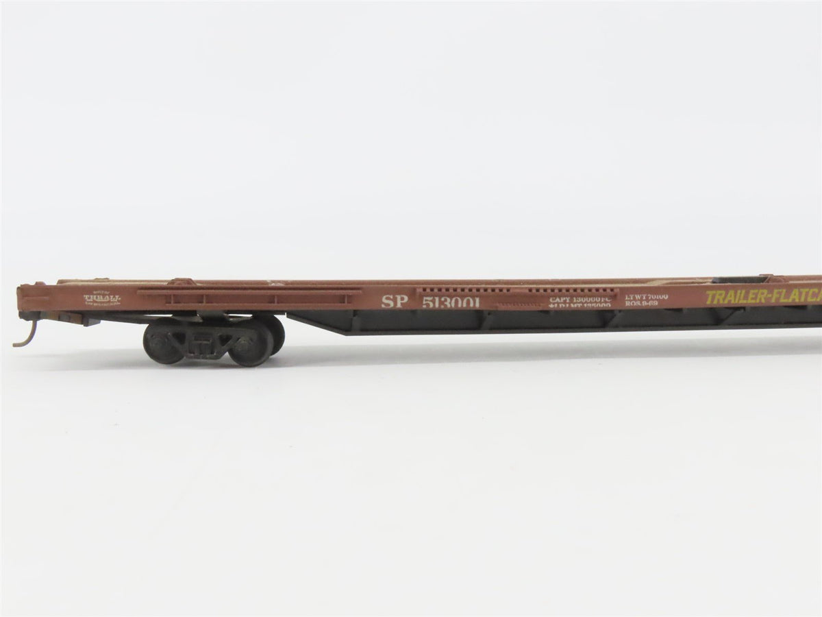 LOT of 3 HO Scale Unlettered &amp; SP Southern Pacific Flat Cars w/ 2 ATSF Trailers