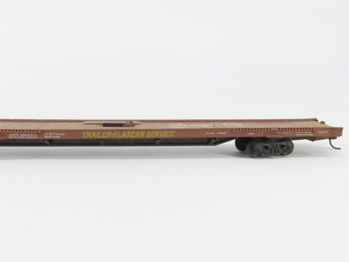 LOT of 3 HO Scale Unlettered &amp; SP Southern Pacific Flat Cars w/ 2 ATSF Trailers