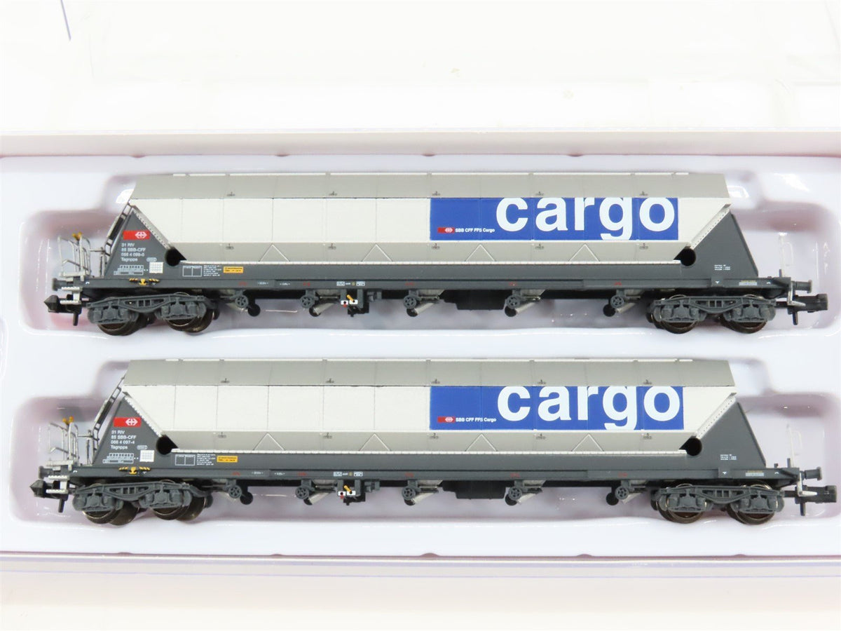 N Scale Hobbytrain H23465 SBB Cargo Swing Roof Wagon 2-Pack
