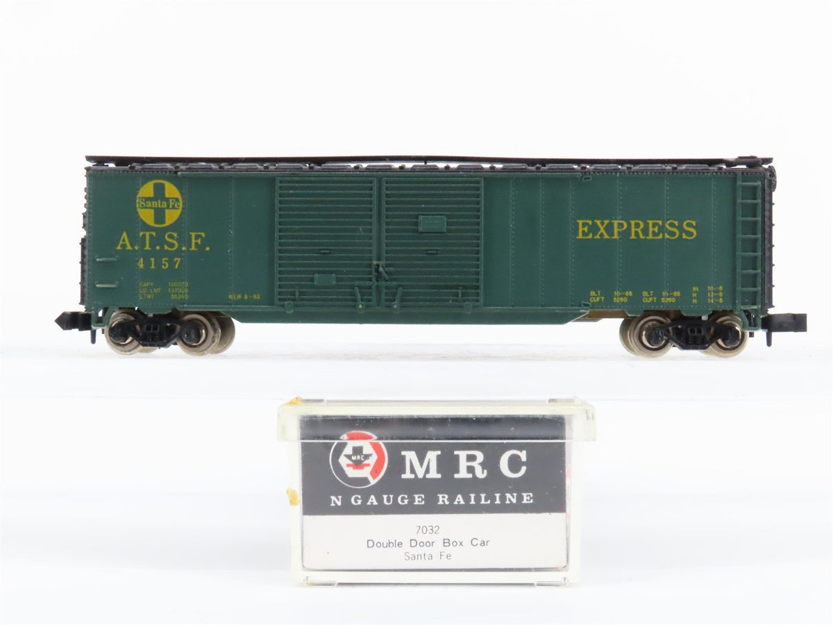 N Scale MRC 7032 ATSF Santa Fe Express Double Door Box Car #4157