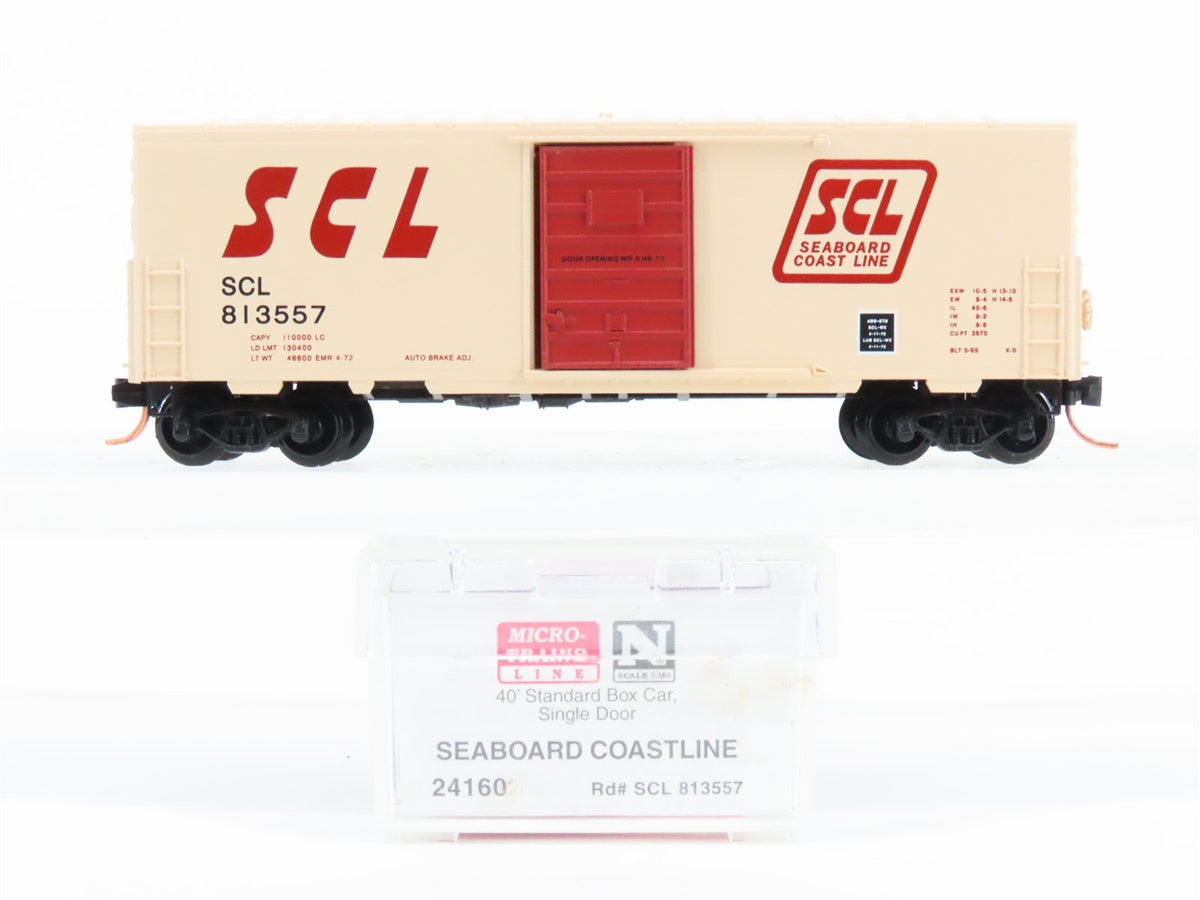 N Scale Micro-Trains MTL 24160 SCL Seaboard Coast Line 40&#39; Box Car #813557