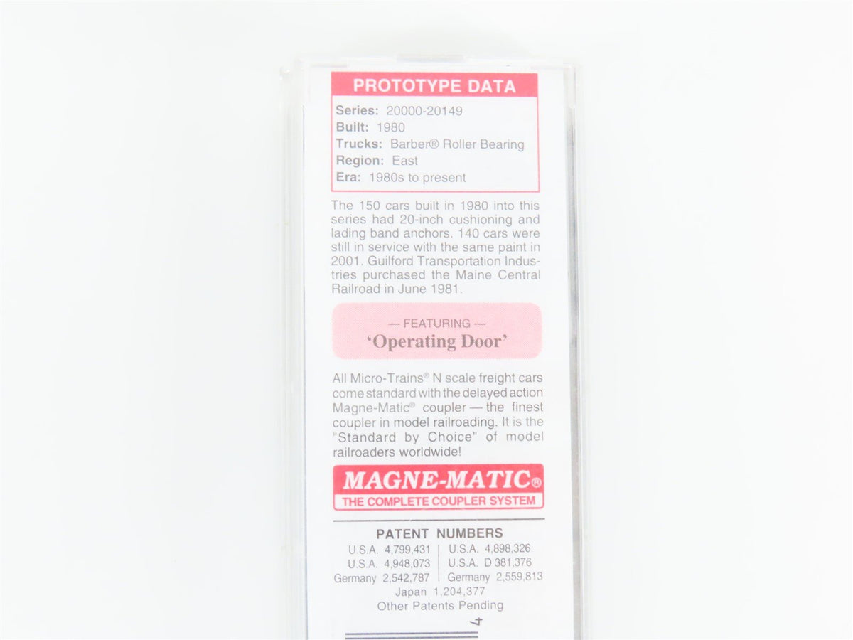N Scale Micro-Trains MTL 02500440 MEC Maine Central 50&#39; Box Car #20081