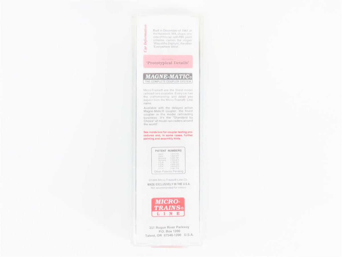 N Scale Micro-Trains MTL 32370 RBBX Burlington Route 50&#39; Box Car #79568