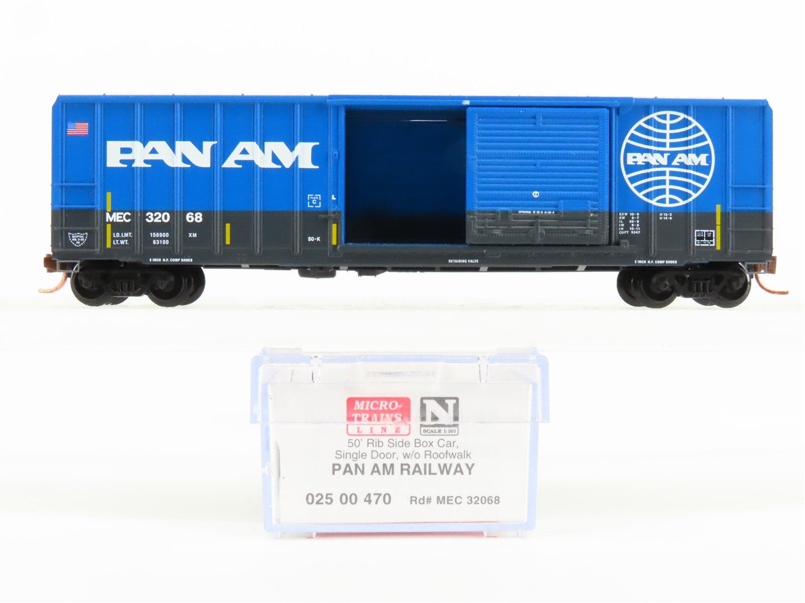N Scale Micro-Trains MTL 02500470 MEC Pan Am Railway 50' Box Car #32068
