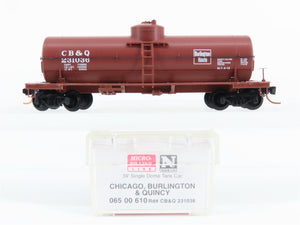 N Scale Micro-Trains MTL 06500610 CB&Q Burlington Route 39' Tank Car #231036