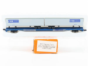 N Scale Con-Cor 0001-01206B CSX C&O Railroad 90ft Piggyback Flatcar #81375
