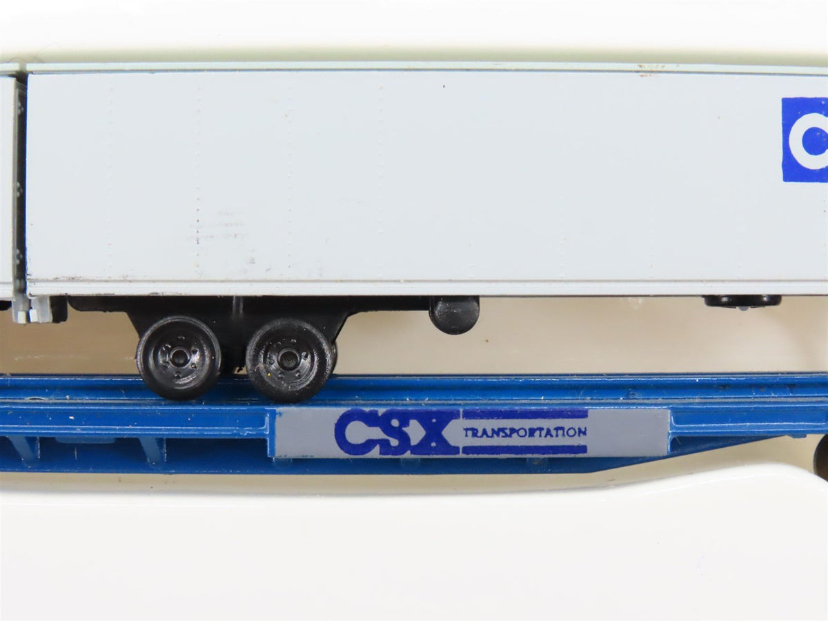 N Scale Con-Cor 0001-01206B CSX C&amp;O Railroad 90ft Piggyback Flatcar #81375