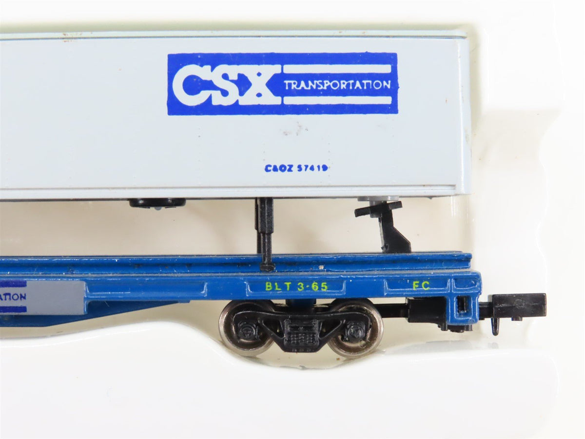 N Scale Con-Cor 0001-01206B CSX C&amp;O Railroad 90ft Piggyback Flatcar #81375