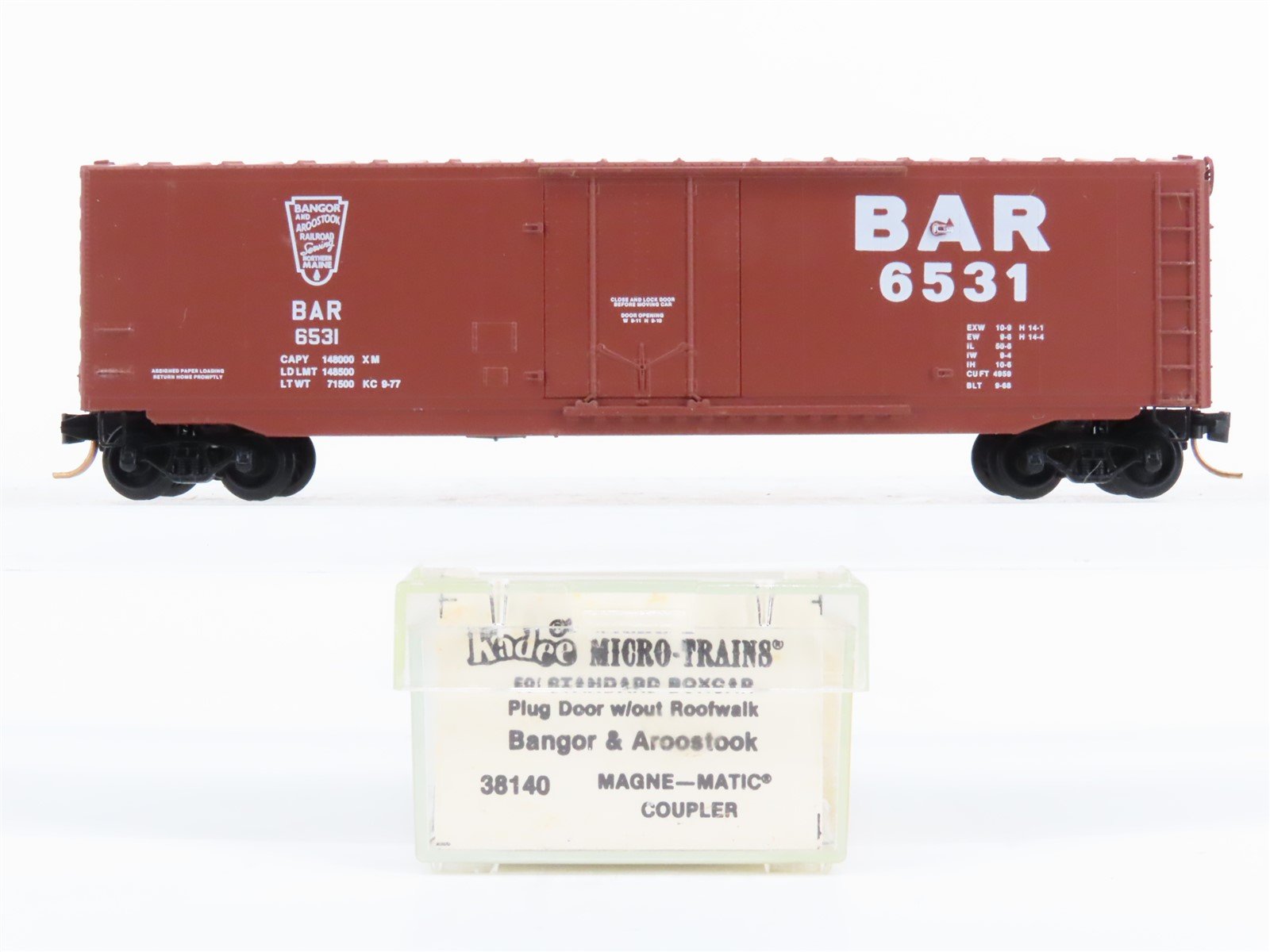 N Scale Kadee Micro-Trains MTL 38140 BAR Bangor & Aroostook 50' Box Car #6531